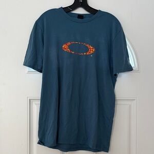 Oakley Teal T-Shirt with Red Graphic